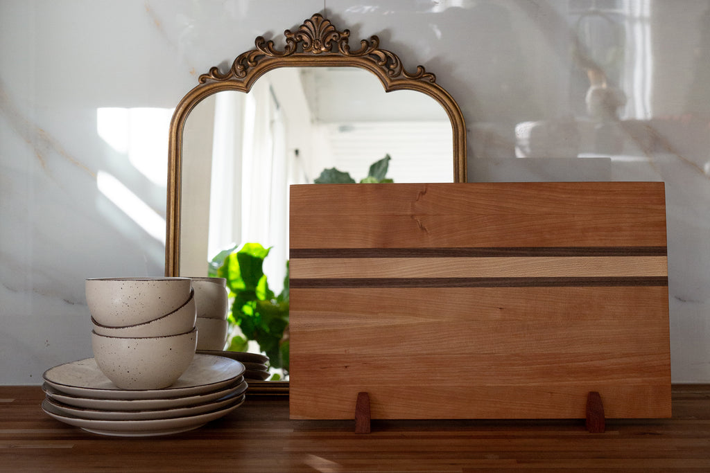 Cutting Board - Cherry Edge-grain w/ Stripes