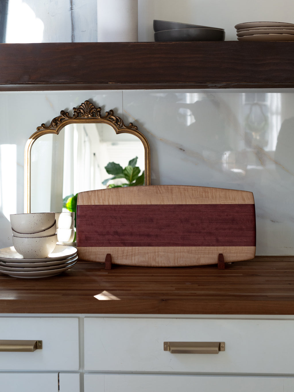 Serving Board - Curly Maple and Purpleheart