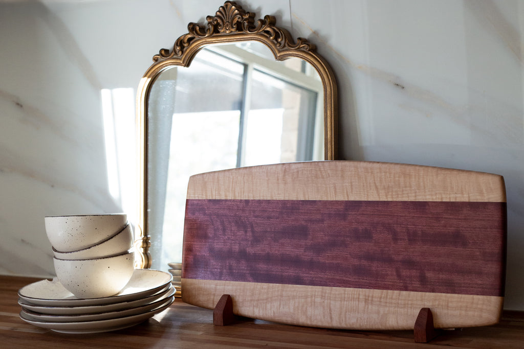 Serving Board - Curly Maple and Purpleheart
